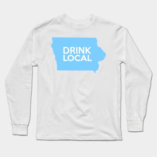 Iowa Drink Local IA Blue Long Sleeve T-Shirt